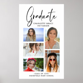 Elegant Script Multi Photo Studenten Student Poster