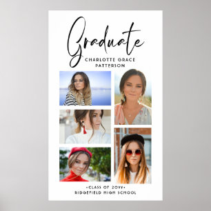 Elegant Script Multi Photo Studenten Student Poster