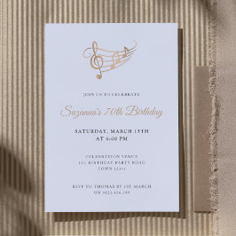 Elegant Script Musik noter Birthday Inbjudningar
