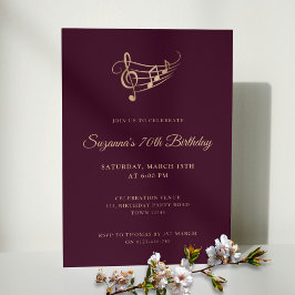 Elegant Script Musik noter Birthday Inbjudningar
