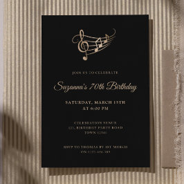 Elegant Script Musik noter Birthday Inbjudningar