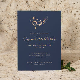 Elegant Script Musik noter Birthday Inbjudningar