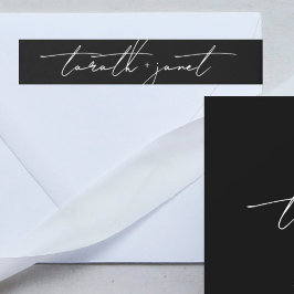 Elegant Script namn Bröllop Etikettband