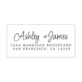 Elegant Script Namn Bröllop Returadress Självfärgande Stämpel