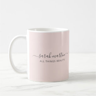 Elegant Script Namn Business Rosa Kaffemugg
