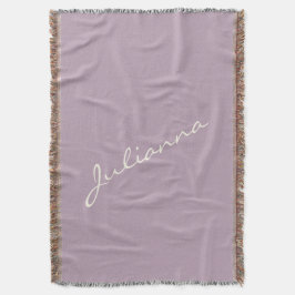 Elegant Script Namn Lavender Minimalist-Anpassning Filt