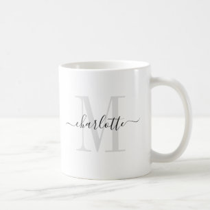 Elegant Script Namn Monogram Kaffemugg