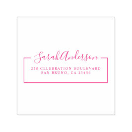 Elegant Script Namn & Returadress | ANPASSNINGSBAR Självfärgande Stämpel