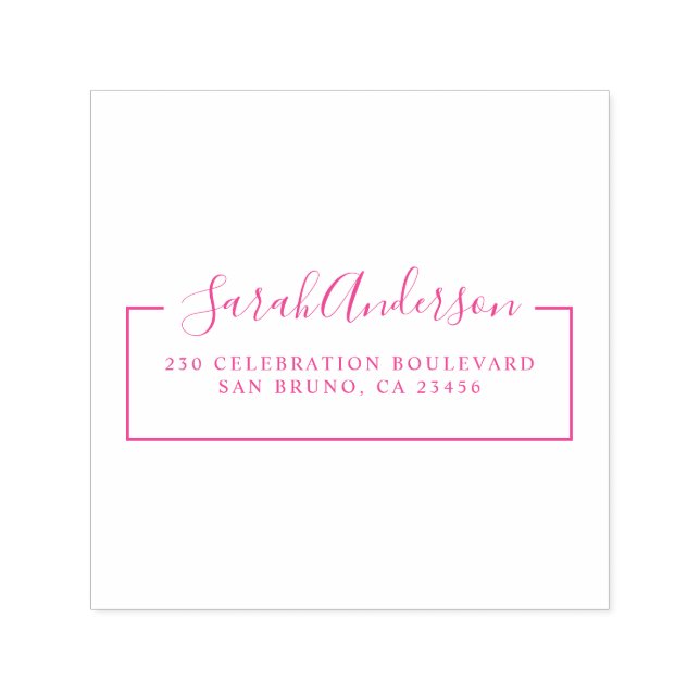 Elegant Script Namn & Returadress | ANPASSNINGSBAR Självfärgande Stämpel (Design)