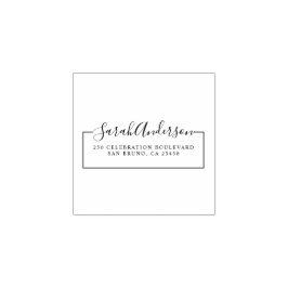 Elegant Script Namn & Returadress | ANPASSNINGSBAR Stämpel