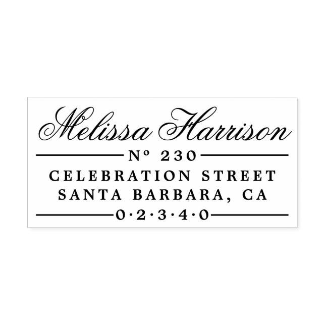 Elegant Script Namn | Returadress av Vintage Stämpel (Tryck)