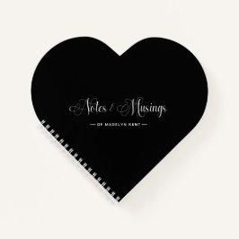Elegant Script Notes & Musings Heart Black