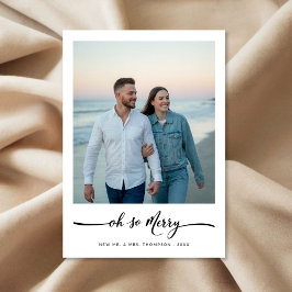 Elegant Script Oh So God jul Beach Photo Julkort