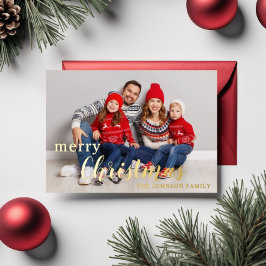 Elegant Script One Photo God jul Guld