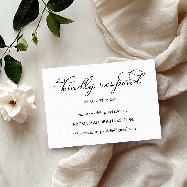 Elegant Script Online Bröllops-svarskort OSA Kort (Skapare uppladdad)