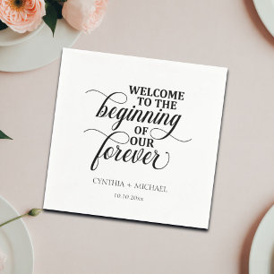 Elegant Script 'our Forever' Bröllop Pappersservett