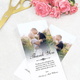 Elegant Script Overlay Bröllop Photo Tack Kort