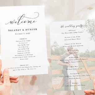 Elegant Script Papper Dubbla Sided Photo Program