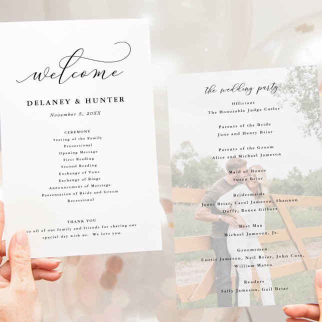 Elegant Script Papper Dubbla Sided Photo Program (Skapare uppladdad)