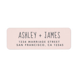 Elegant Script Pastel Rosa Bröllop Returadress Etikett