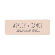 Elegant Script Pastel Rosa Bröllop Returadress