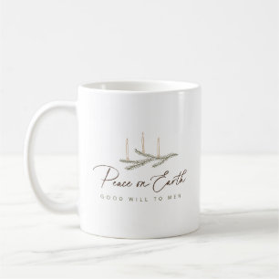 Elegant Script Peace on Earth Jul Kaffemugg