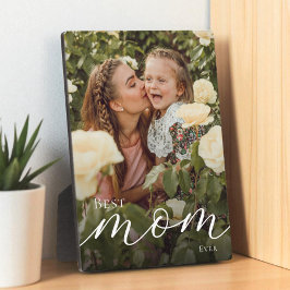 Elegant Script Personalized Best Mom Ever Photo