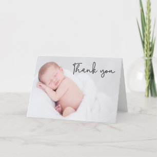 Elegant Script Personlig Baby Birth Announceme Tack Kort