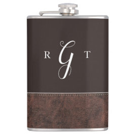 Elegant Script Personlig Monogram Brown Leather Fickplunta