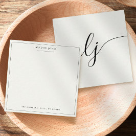 Elegant Script Personlig Stationery Ivory White Anteckningskort