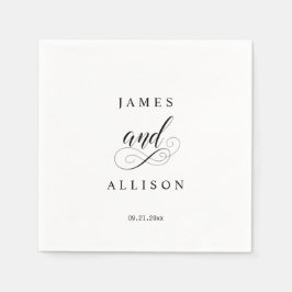 Elegant Script Personligt bröllp Monogram Napkins Pappersservett