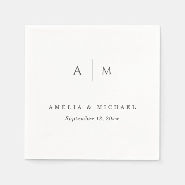 Elegant Script Personligt bröllp Napkins Pappersservett (Framsidan)