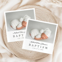 Elegant Script Photo Baptism