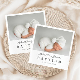 Elegant Script Photo Baptism Pappersservett