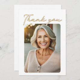 Elegant Script Photo Birthday Tack Kort