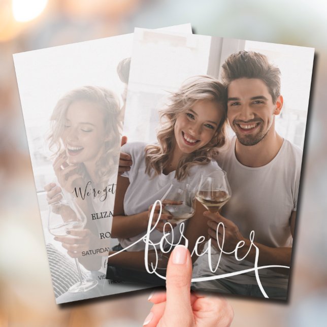 Elegant Script Photo Bröllop spara datum Spara Datumet (Skapare uppladdad)