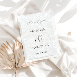 Elegant Script Photo Bröllop Tack Kort