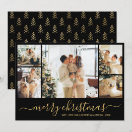 Elegant Script Photo Collage julkort Inbjudningar