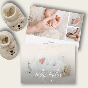 Elegant Script Photo Collage Tillkännagivande för 