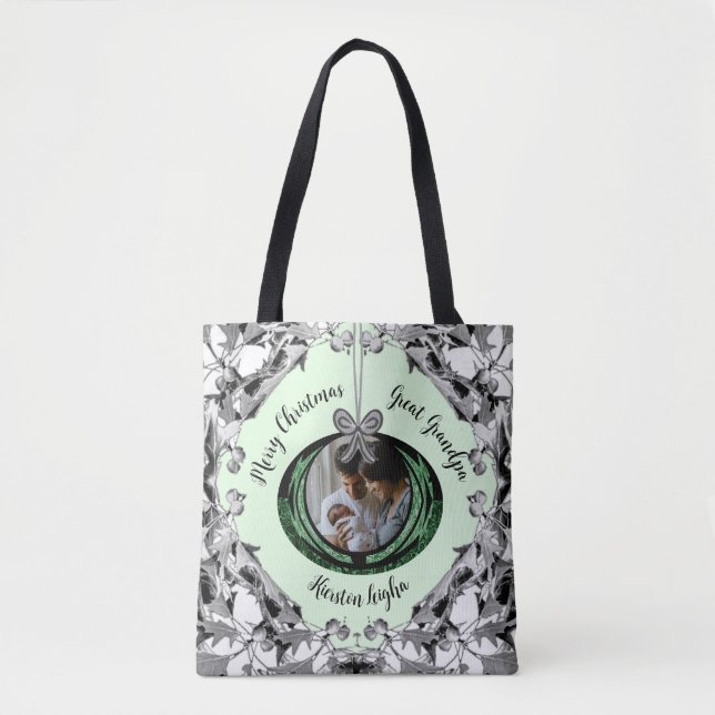 Elegant Script Photo Gifts julprydnader Tygkasse (Framsida)