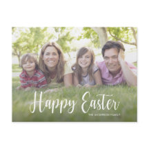 Elegant Script Photo Glad påsk