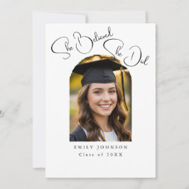Elegant Script Photo Graduation Announcement Inbjudningar