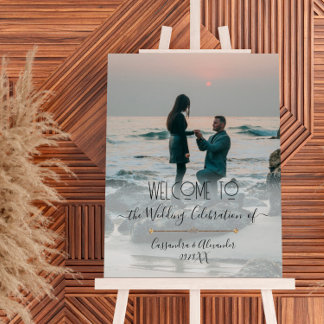 Elegant Script Photo Guld Välkommen till Bröllop Poster