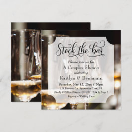 Elegant Script, Photo Lagrar, Pub Par Shower Inbjudningar