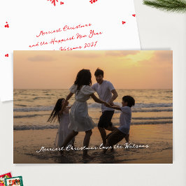 Elegant Script Photo Merriest jul Julkort