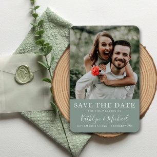 Elegant Script Photo Modern Minimalist Wedding  Magnet