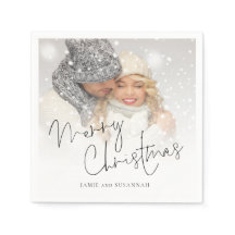 Elegant Script Photo Overlay Namn God jul