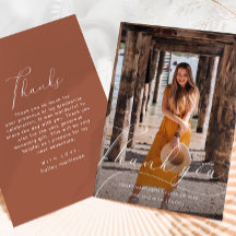 Elegant Script Photo Studenten Tack för Orangen