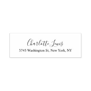 Elegant Script Plain Svart & Vit Kalligrafi Självfärgande Stämpel