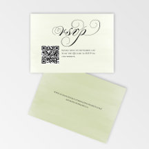 Elegant Script QR Code Wedding RSVP Response